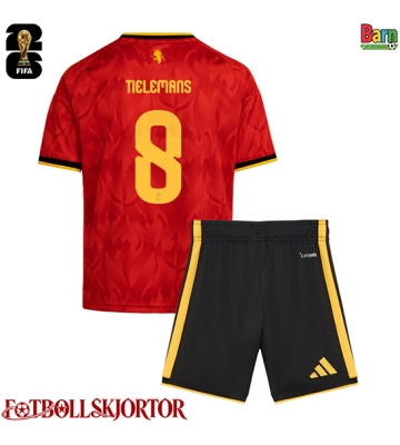Belgien Youri Tielemans #8 Hemmakläder Barn VM 2026 Kortärmad (+ Korta byxor)